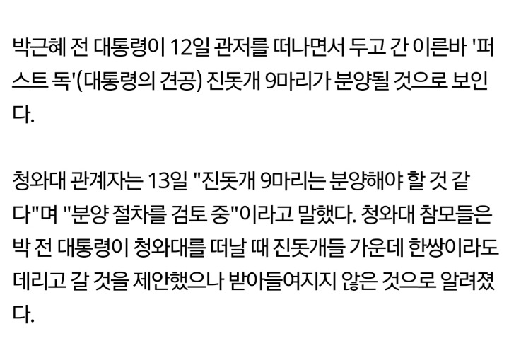 박근혜, 강아지 데리고 가자는 참모제안 거부.jpg | 인스티즈