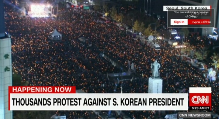 CNN에 나온 광화문 촛불 집회 | 인스티즈