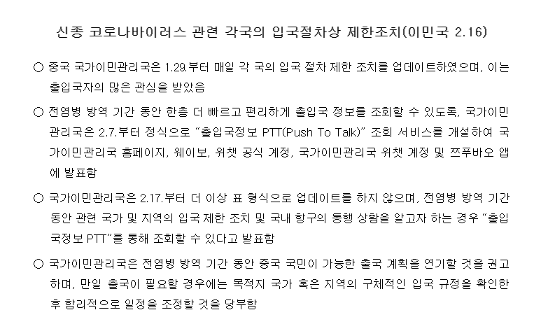중국인입국금지국가 133개국? 실제 문서내용은.. | 인스티즈