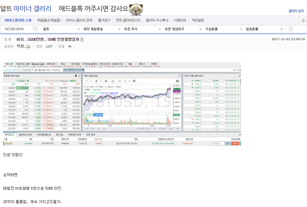 오늘자 디씨 코인갤러리 레전드 탄생 | 인스티즈
