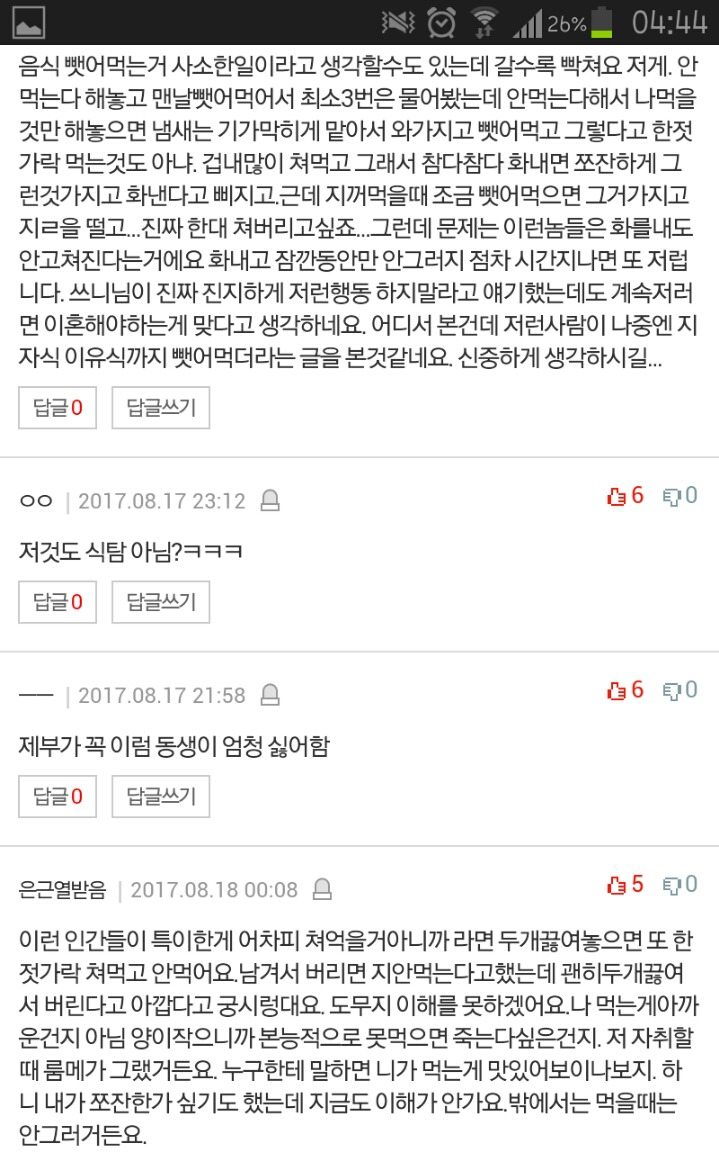 음식 자꾸 뺏어먹는거 이혼사유 되나요? | 인스티즈