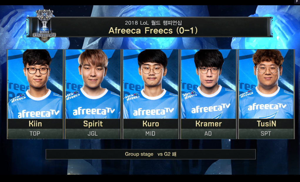 [LOL] 2018 롤드컵 그룹 스테이지 / 대회 둘쨋날 1경기,"FW(대만) vs AFS(한국)"- 경기결과 | 인스티즈